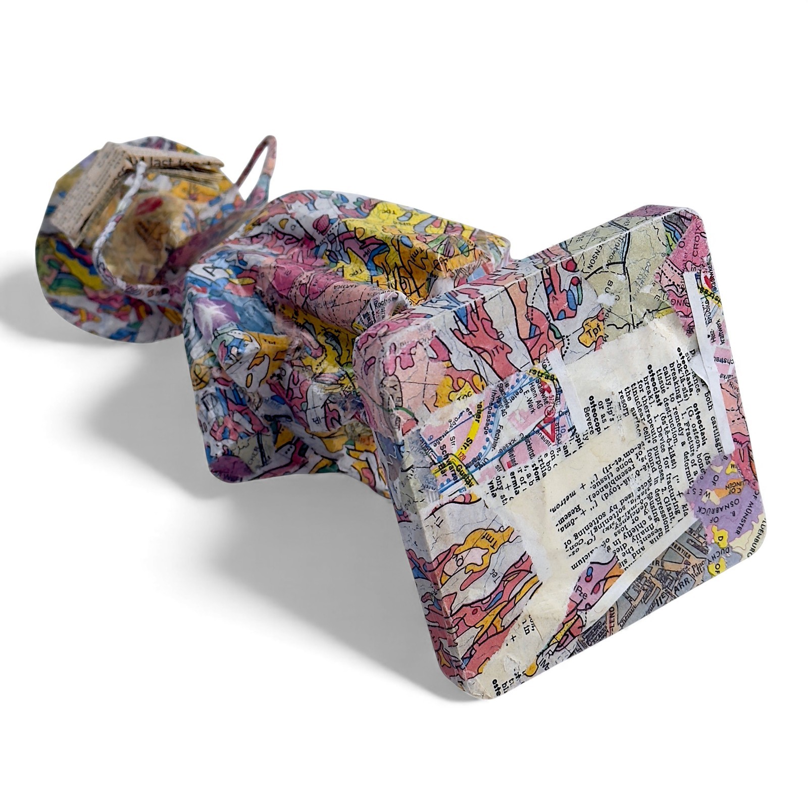 Kathy Ross Sculpture 2018 Mixed Media Maps Art Papier Mache OOAK Dark Academia