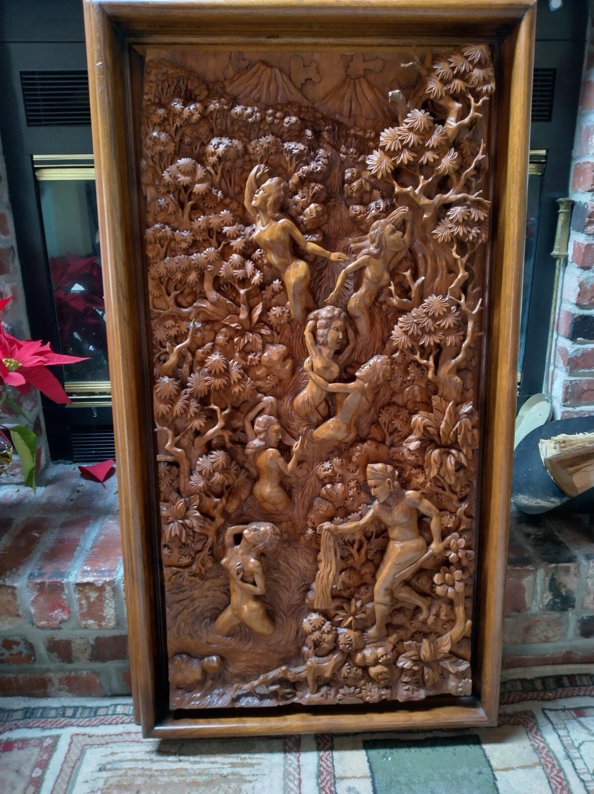 Authentic Teak wood rendition of « The Famous 7 Sisters Falls » in Asia.