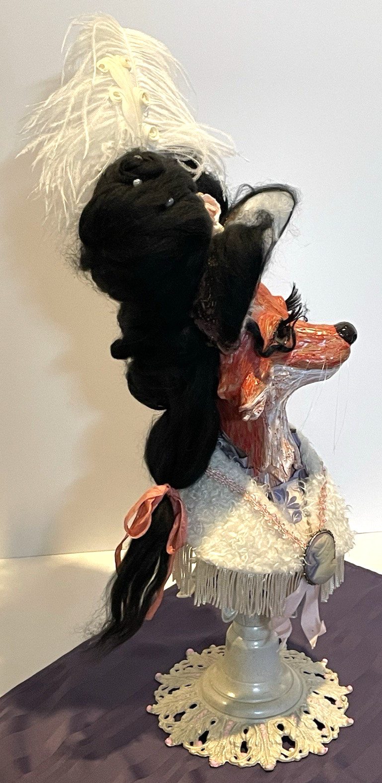 Artist Hand Made Red Fox Sculpture Tabletop Size 20 Inches Tall