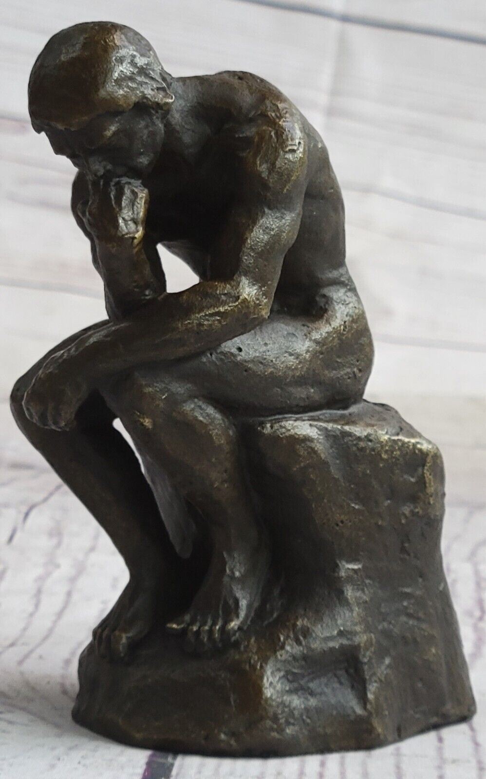 Auguste Rodin THE THINKER Statue Sculpture Figure with Bronze Patina Sale Deco