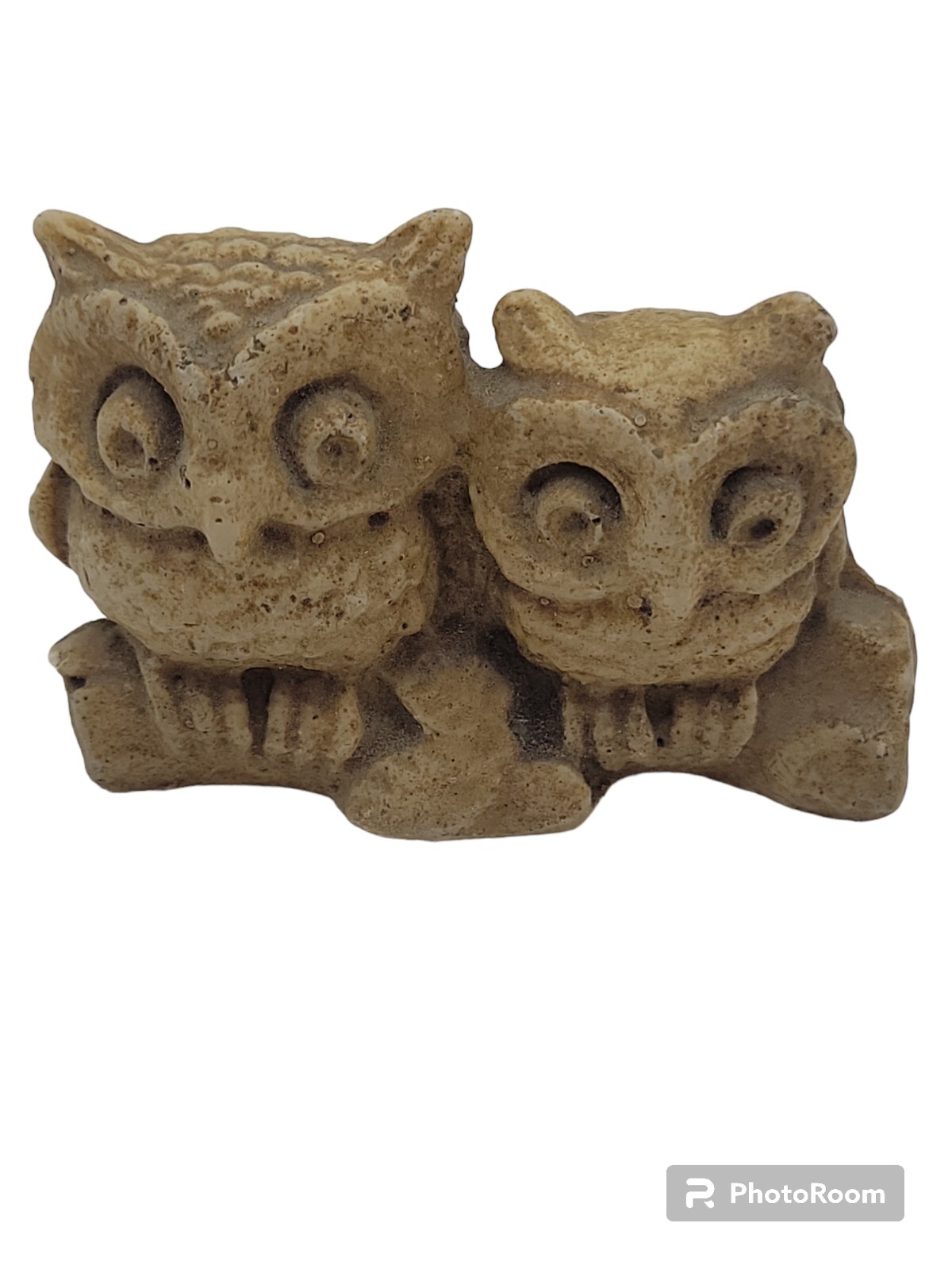 vintage hand-carved owl sculpture is a small 2-inch piece