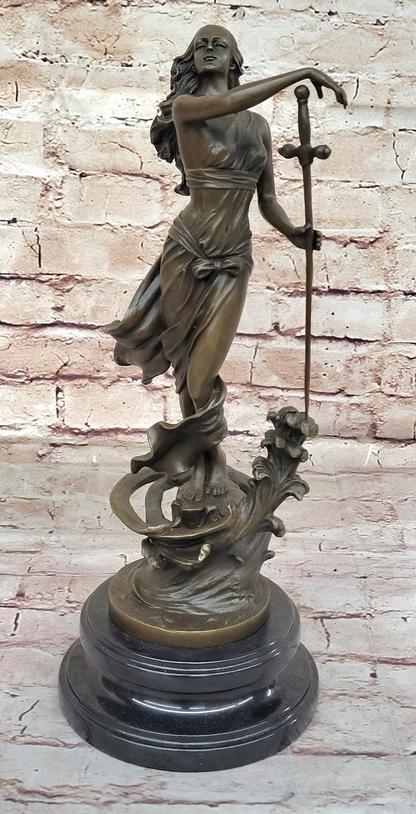 Bronze Sculpture Original Justice Lady Nude Female Statue Figurine Figure Deal