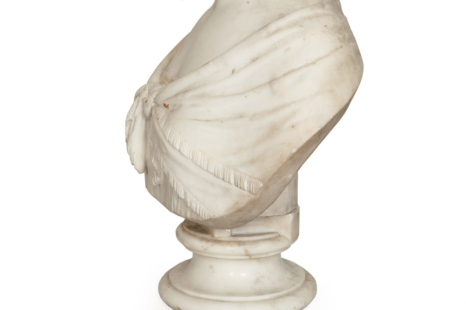 English Antique Marble Bust “Lady Layard” by John Warrington Wood ca. 1870