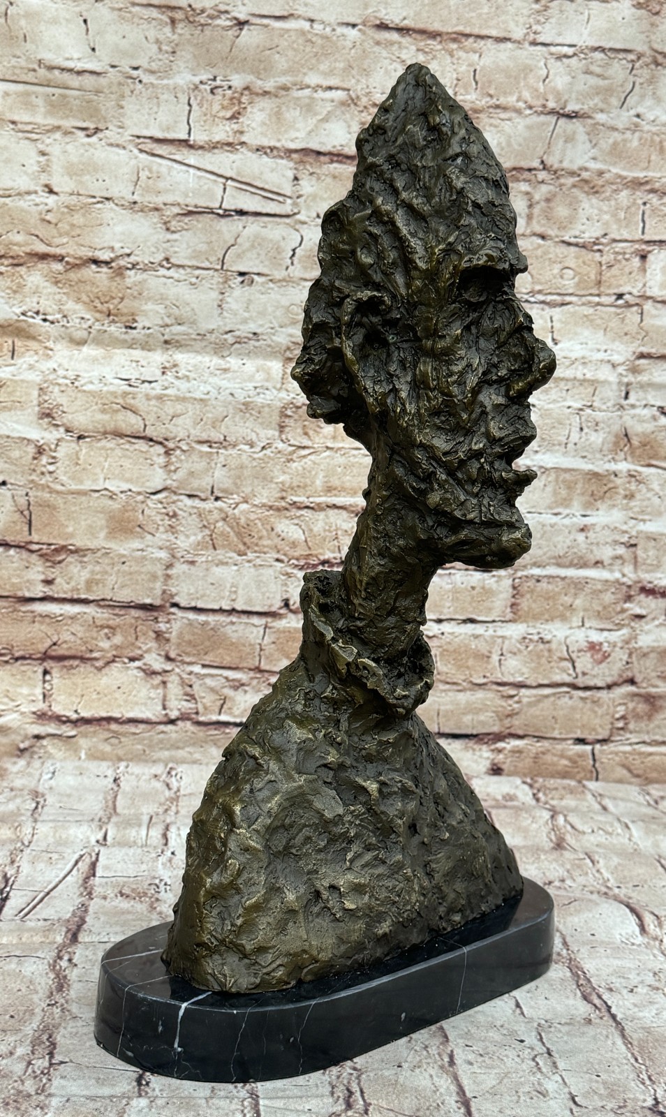 Hot Cast Rare Big Head Man Bust Bronze Sculpture Marble Figurine Cometti Figure
