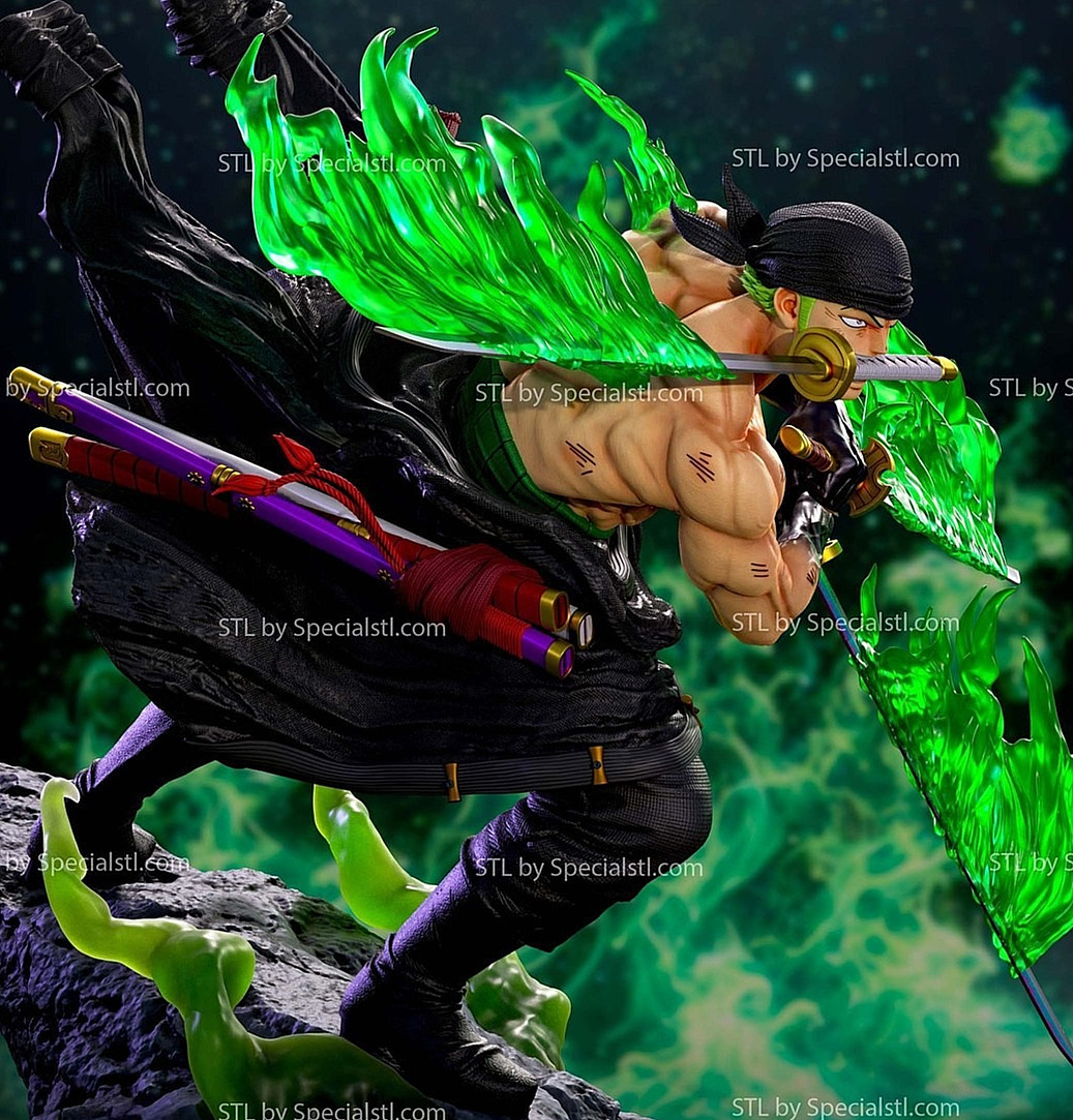 Roronoa Zoro Swordsman One Piece V8 ! 3D Printed! Hand-Painted or Unpainted!