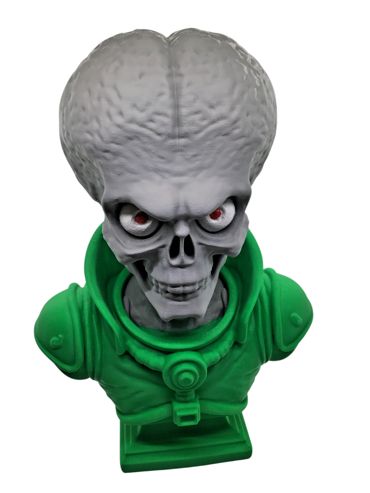 Large 12&Prime; Detailed Mars Attacks Alien Martian Sculpture Head Sci-Fi Décor Statue
