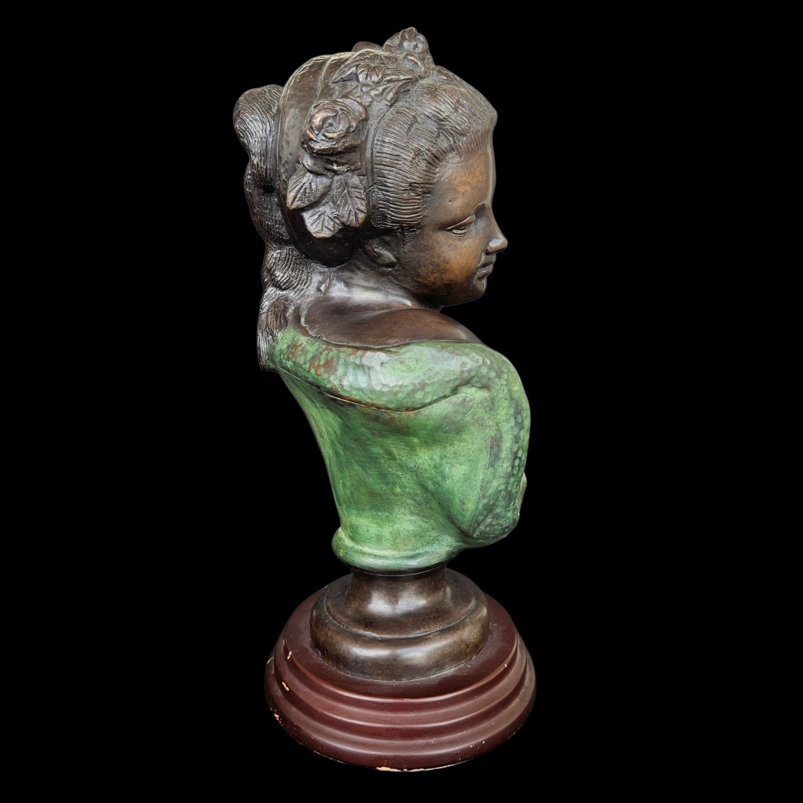Antique French Bronze Bust of Flora after Jean Baptiste Carpeaux Le Printemps