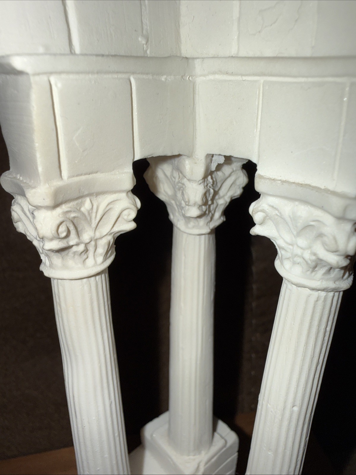 Ancient Greek Temple Ruins Corinthian Order Columns Cast Marble Statue Sculpture