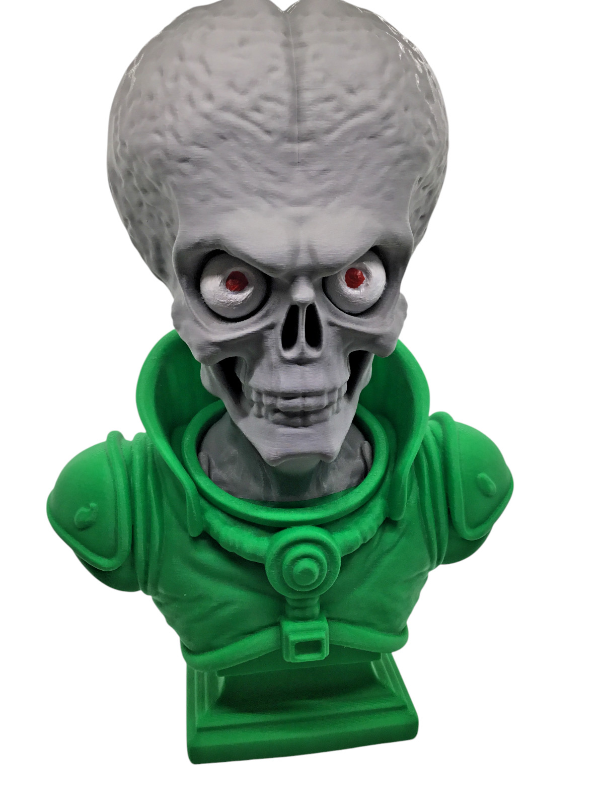 Large 12&Prime; Detailed Mars Attacks Alien Martian Sculpture Head Sci-Fi Décor Statue