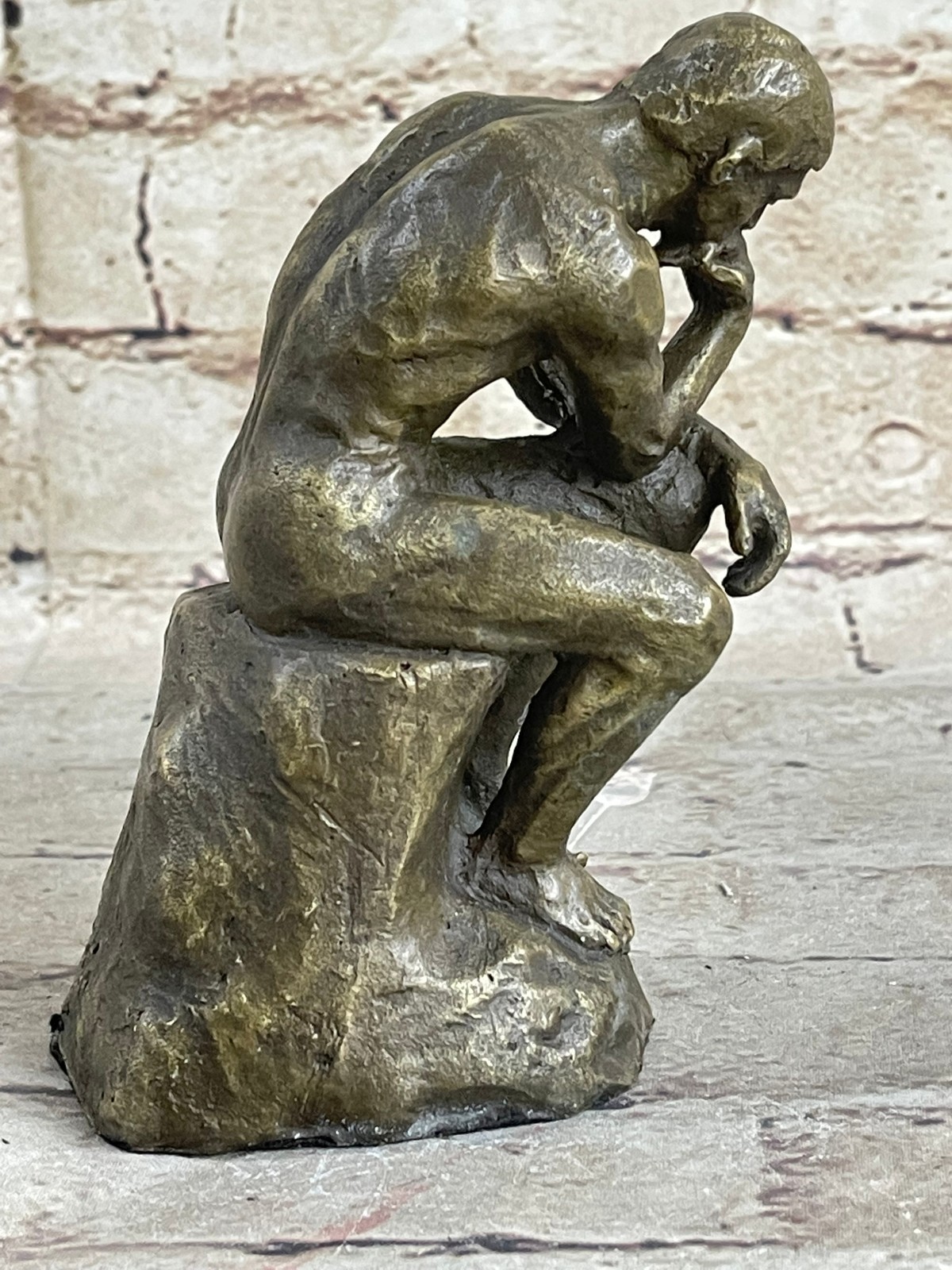 Hot Cast Bronze Realism Art Noveau Sculpture The Thinker Thinking Man Artwork