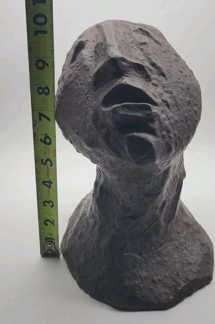 Abstract Cubism Sculpture Statue 1960s Art Vintage Mid Century Head Not Picasso