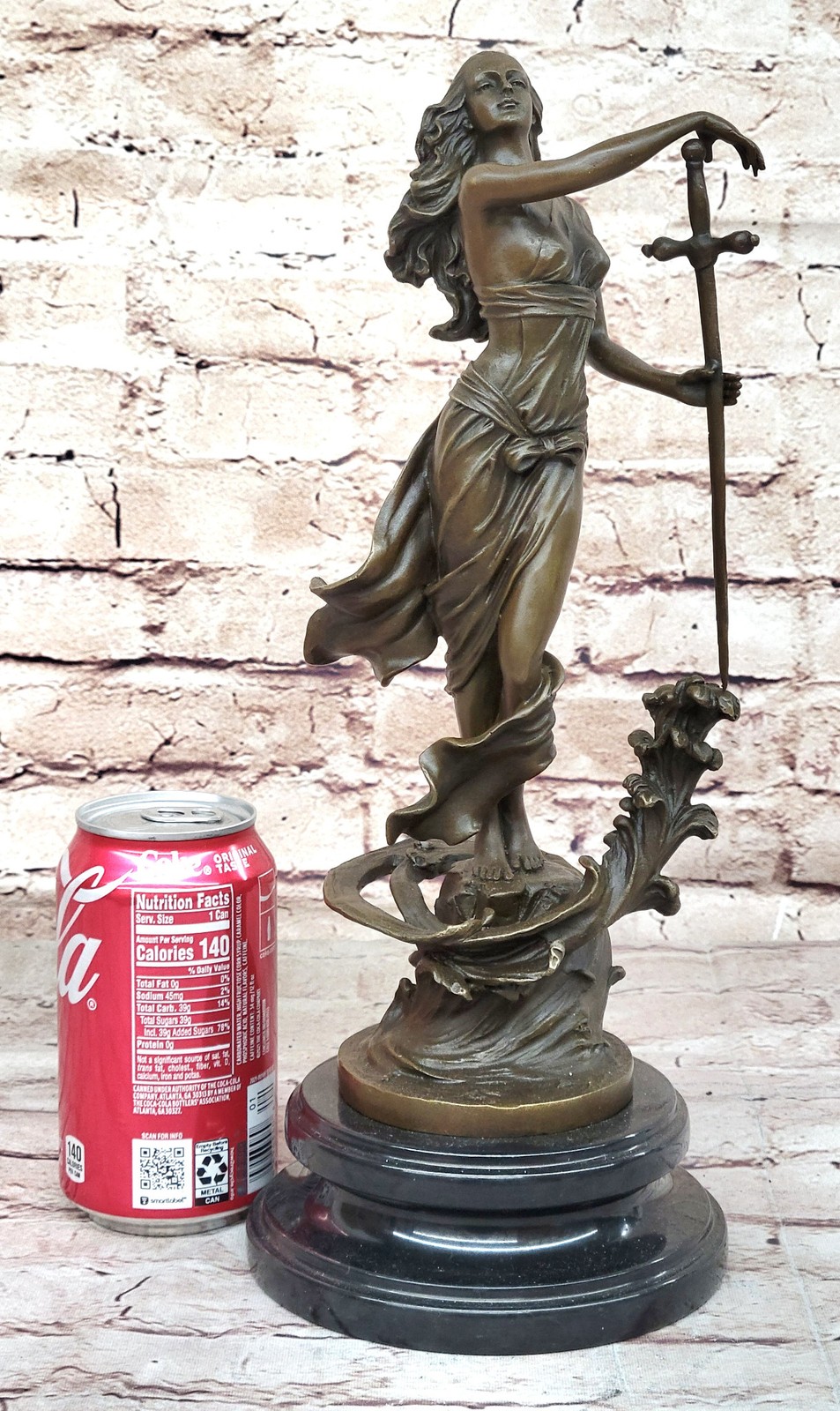 Bronze Sculpture Original Justice Lady Nude Female Statue Figurine Figure Deal