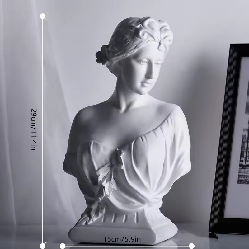 12&Prime; Classical Maiden Bust Statue Young Woman Sculpture Modern Home Office Decor