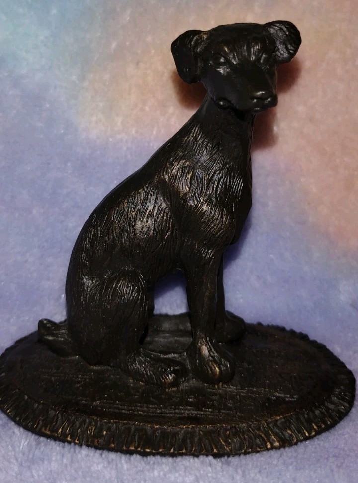 Dog Sculpture Statue Paperweight 3.75” Red Book Double Helix Watson Collectible