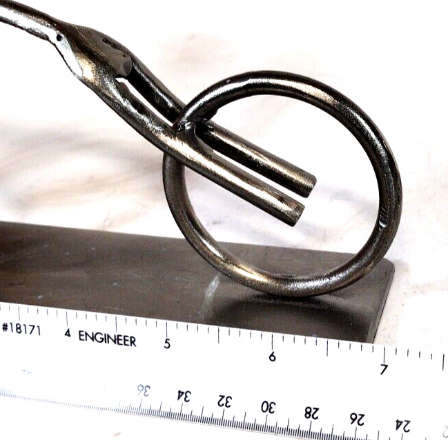 Handcrafted Cyclist Welded Steel Sculpture Modern Art « One With » Artist Signed