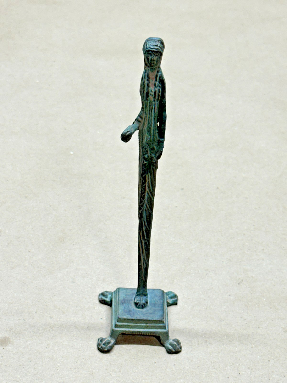 Etruscan haruspex figure – Reproduction in cast bronze 6&Prime; Tall