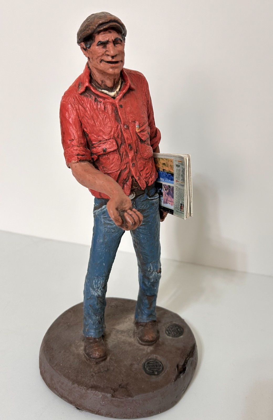 Rare vintage Michael Garman Signed Sculpture Newsman 1977 The Gazette Colorado