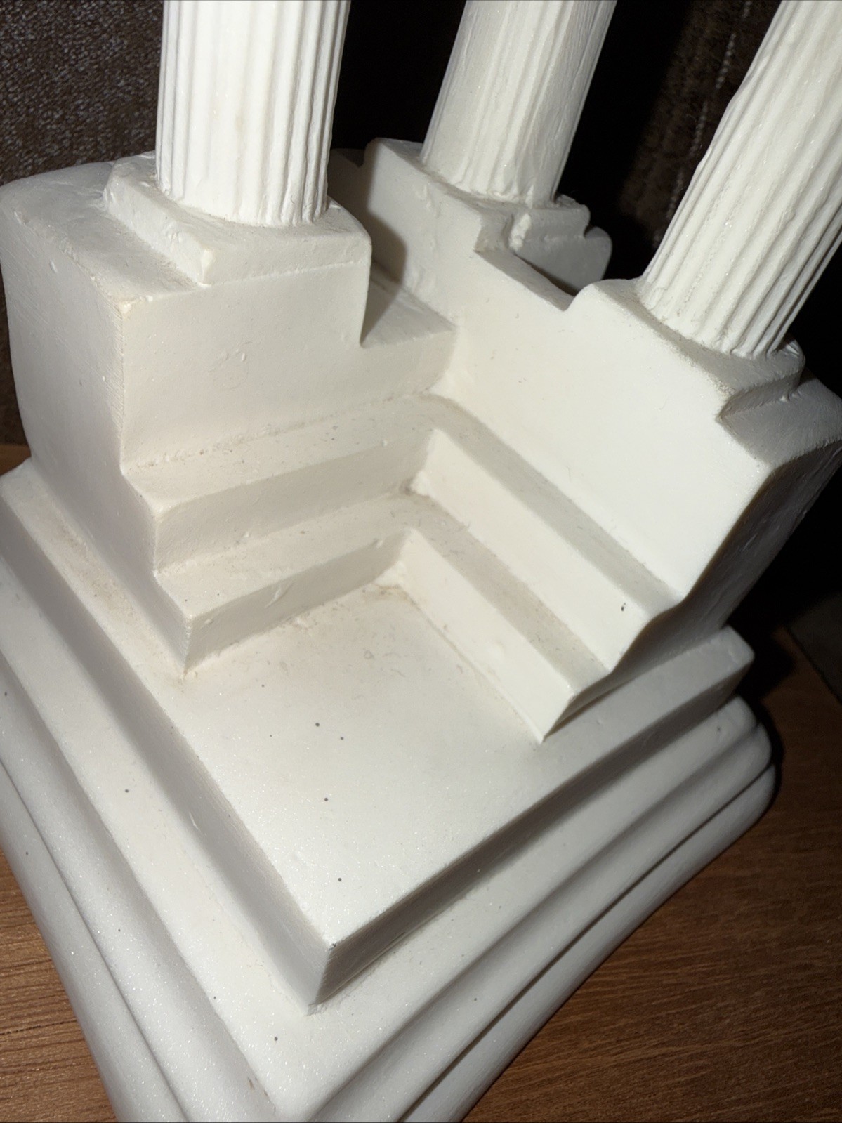 Ancient Greek Temple Ruins Corinthian Order Columns Cast Marble Statue Sculpture