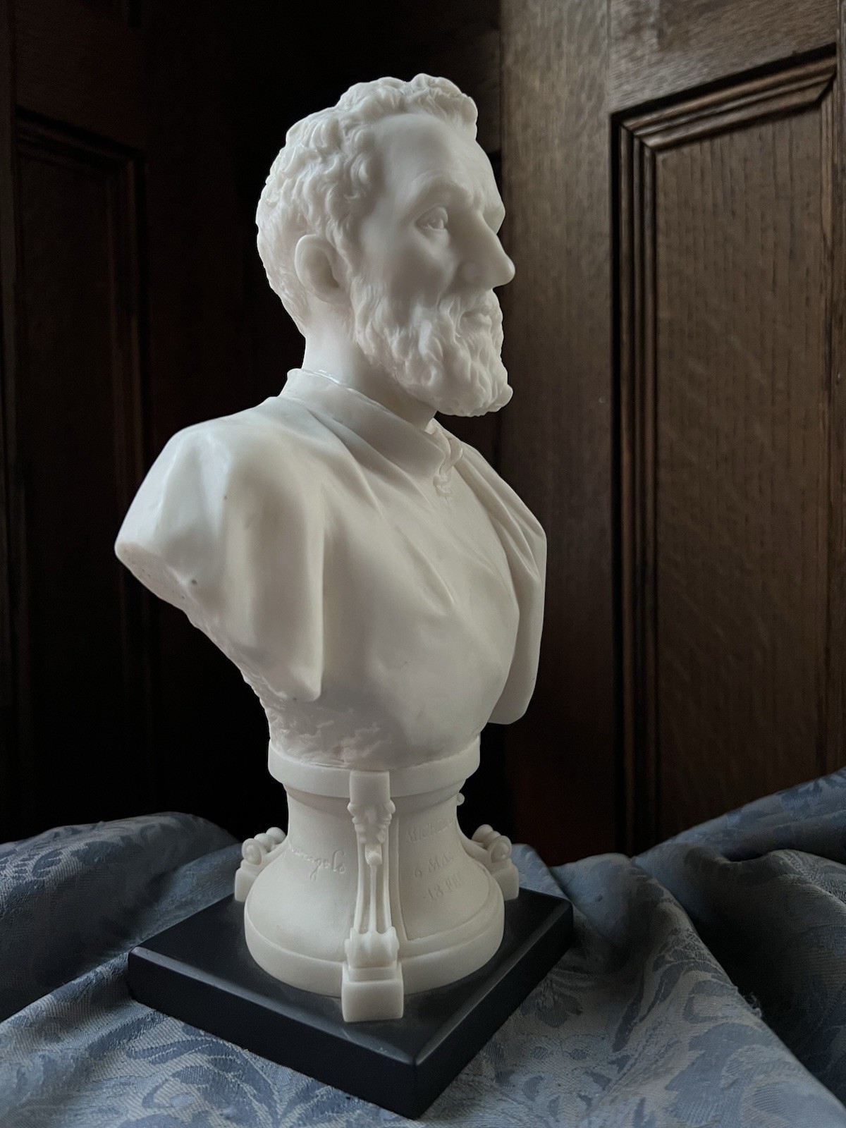 Vintage Cast Marble Bust of Michelangelo Buonarroti