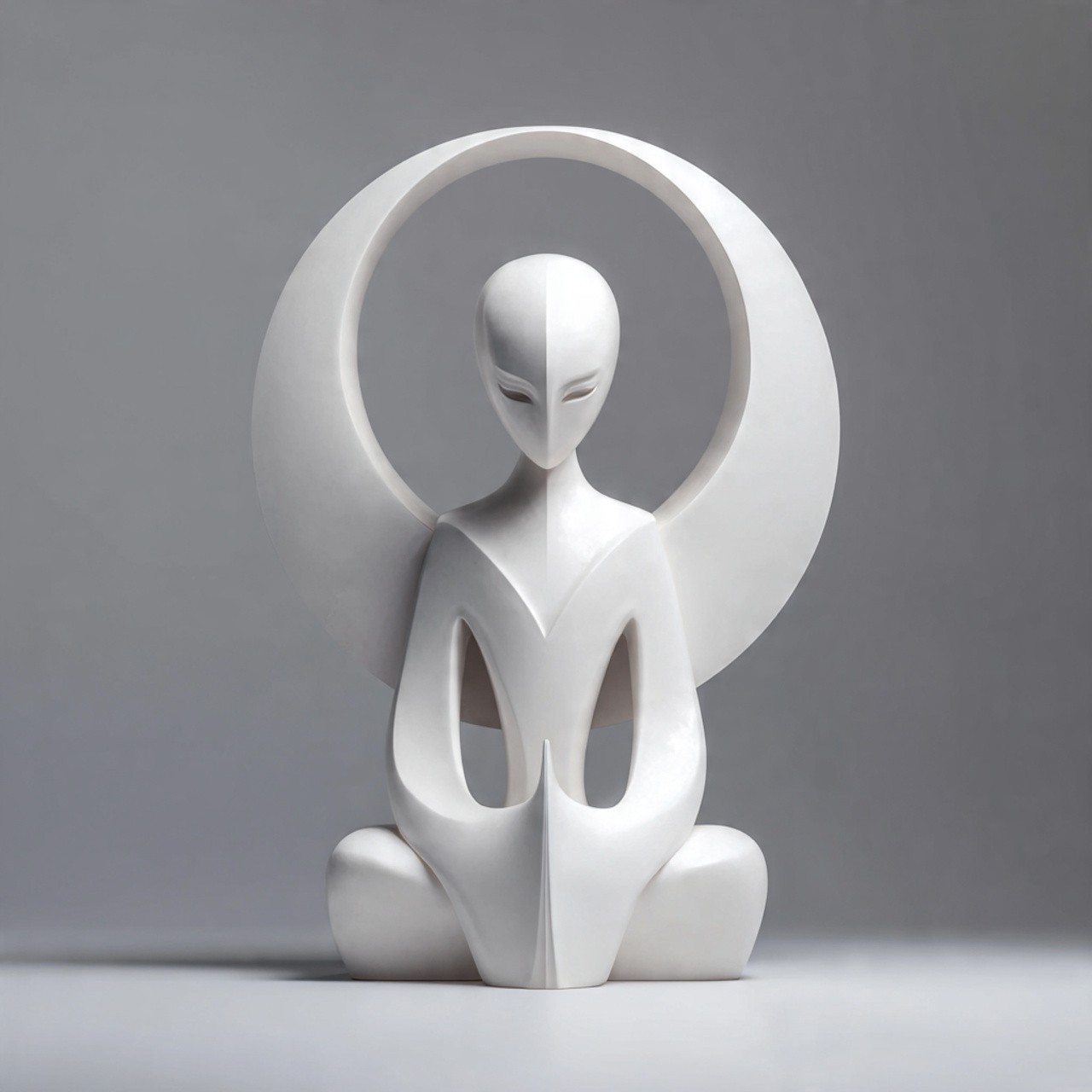 Alien on the Moon Statue 20cm Resin Sculpture Modern Art Home Decor