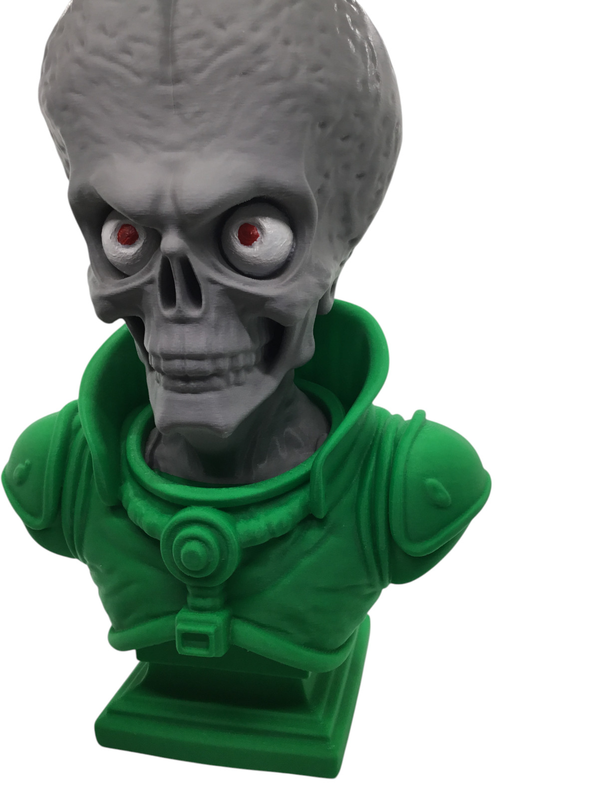 Large 12&Prime; Detailed Mars Attacks Alien Martian Sculpture Head Sci-Fi Décor Statue