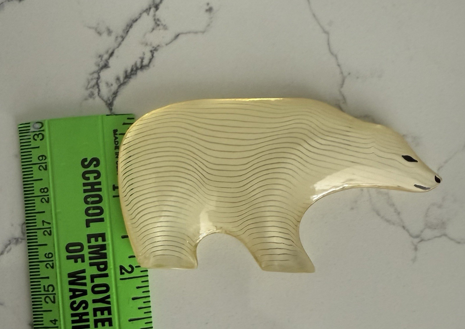 Vintage Abraham Palatnik Lucite Polar Bear Sculpture Op Art Acrylic 1970s MCM