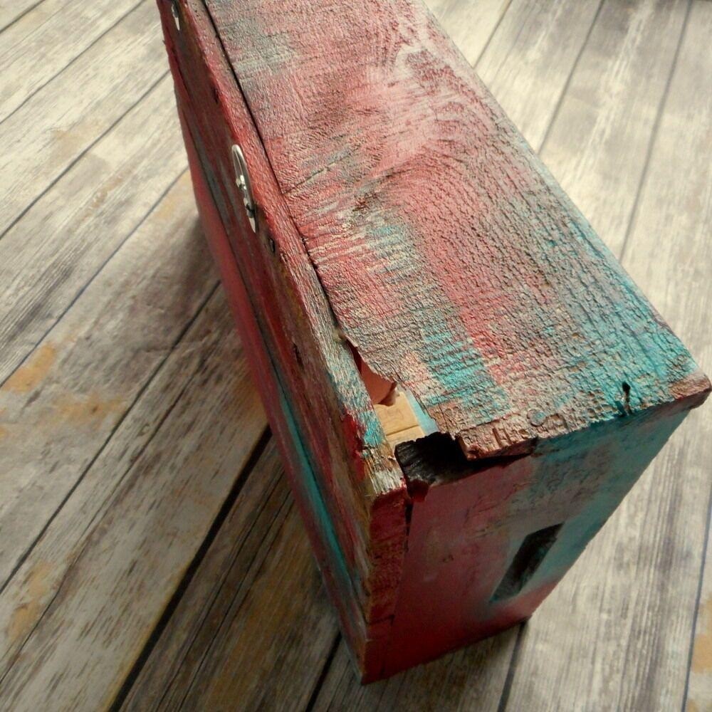 Country Heart Assemblage Wall Art Diorama Red Turquoise Blue Horse Whimsical