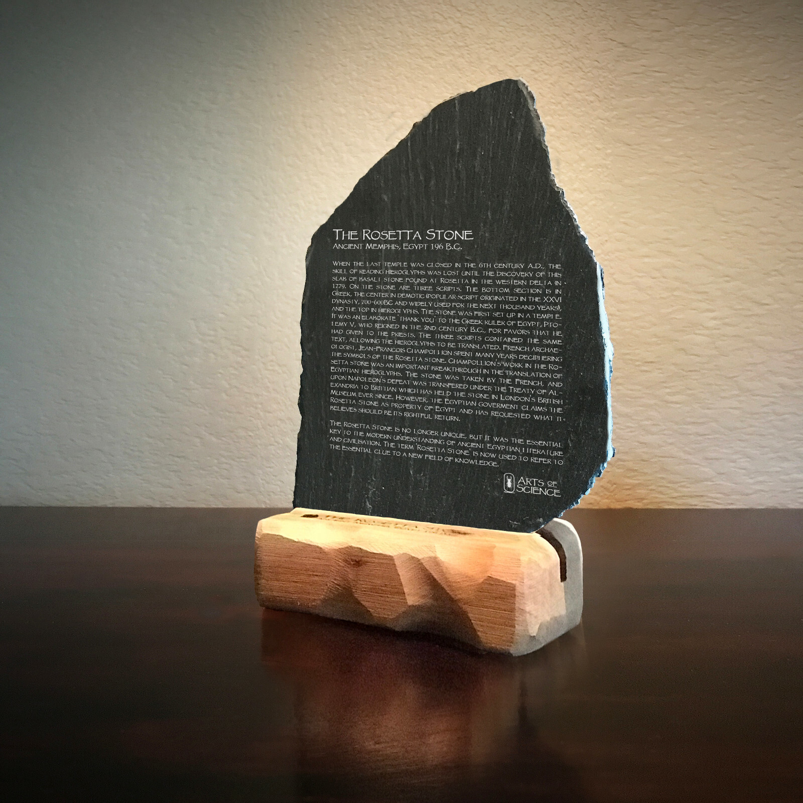 Famous Rosetta Stone Gift SMALL Egypt Greek Ancient Tablet Engraved Black Slate