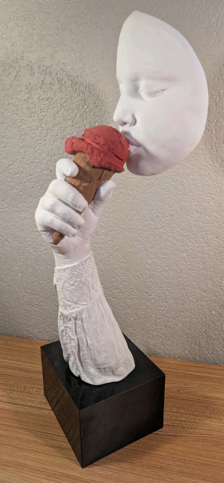 Vintage John Cutrone Art Sculpture Statue Austin Production « ICE CREAM » 20.5&Prime;