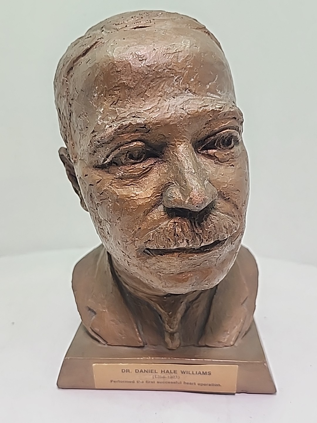 Inge Hardison, portrait bust of Dr. Daniel Hale Williams, an African American.