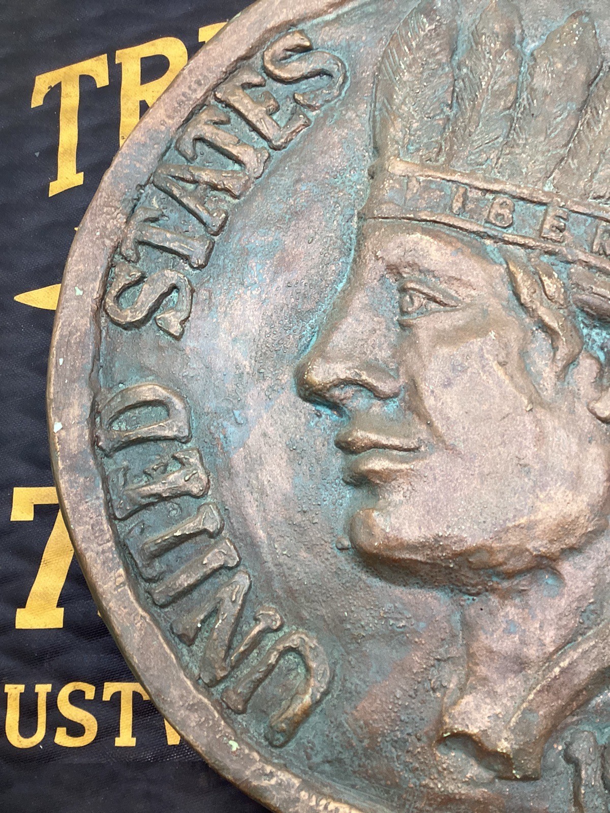 1903 INDIAN HEAD PENNY COIN PLASTER MOLD 18&Prime; DIAMETER – CUSTOM WALL ART PIECE
