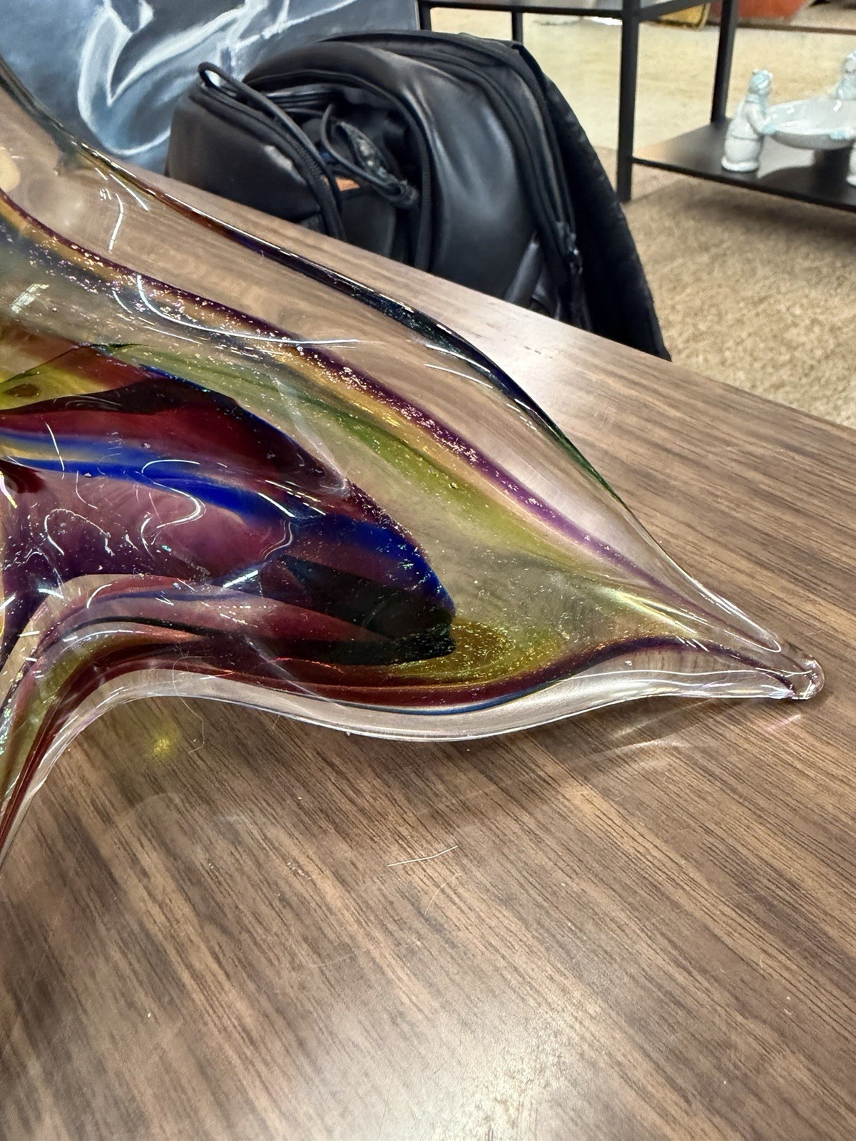 David Goldhagen Handblown Colored Flower Sculpture 15in