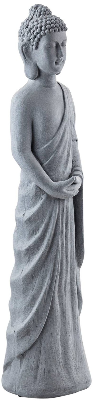 Standing Buddha 32&Prime; High Gray Outdoor Garden Statue
