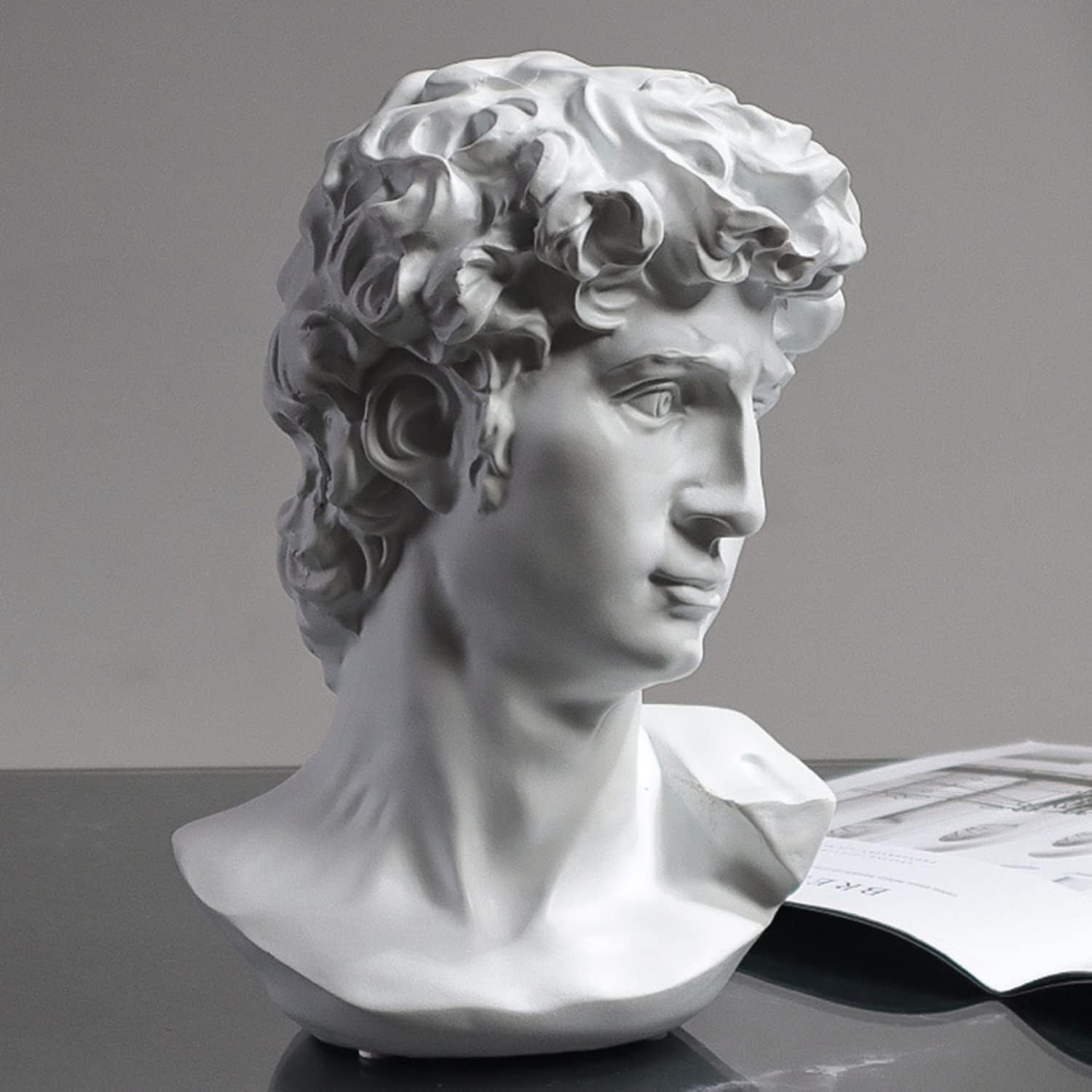 David Statue Greek Bust,Head Bust Statue for Roman Home Decor,Coffee Table Decor