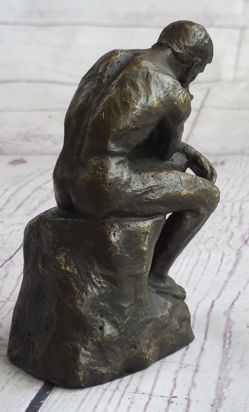Signed RODIN Bronze Statue Thinker Sculpture Hot Cast Decorative Gift Figurine