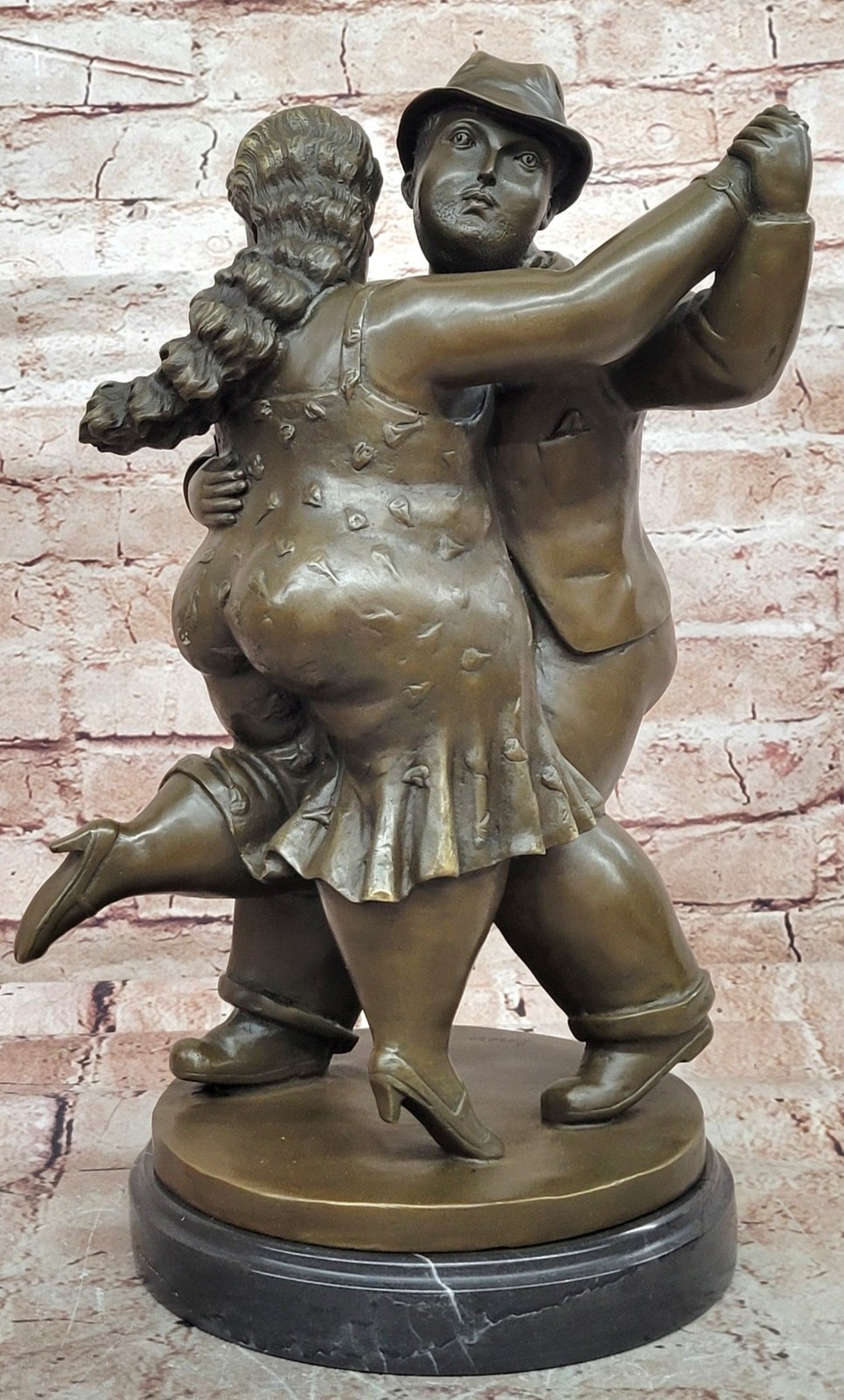 Contemporary Bronze Figurine – Dancing Couple II Signed Statue Fernando Botero S