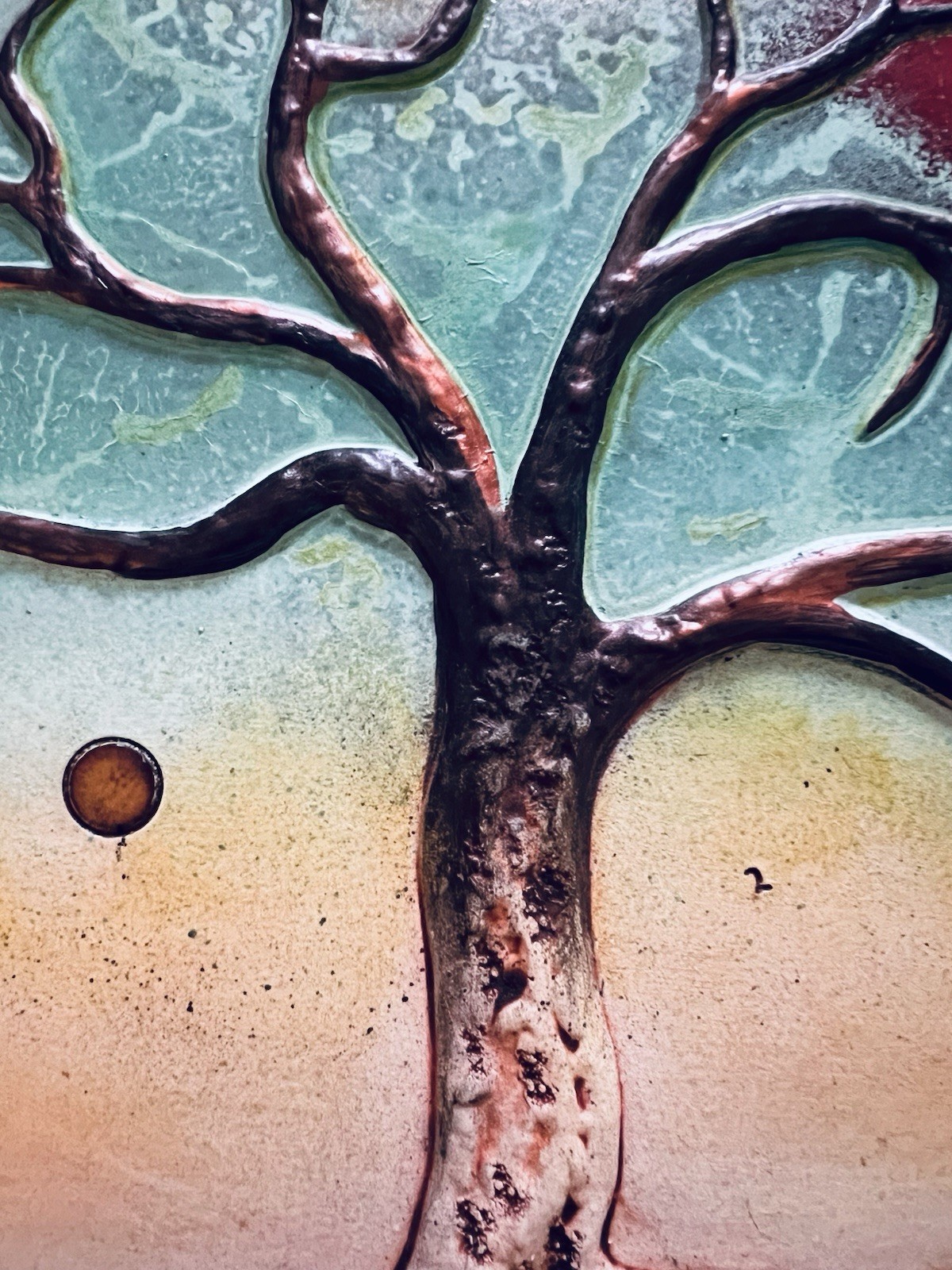 Dominique Blain Ceramic Sculpture Wall Plate « Tree Of Life” 2010. Artist Signed