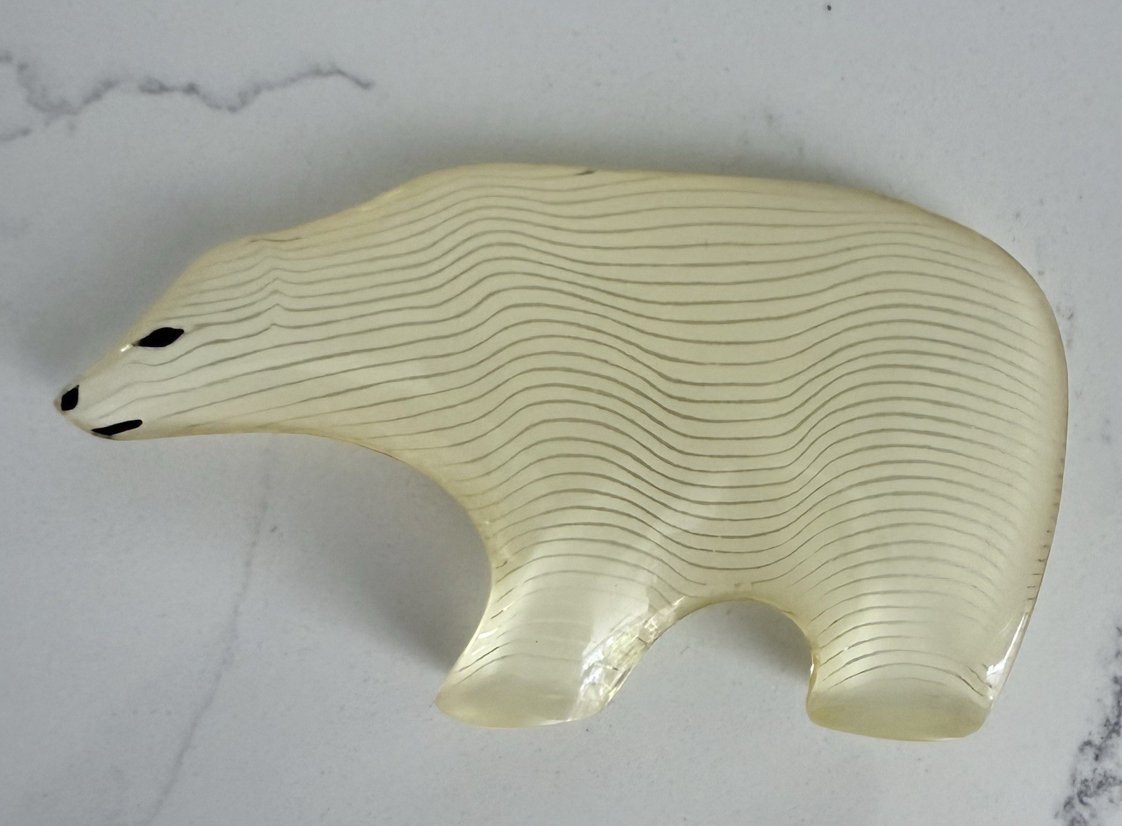 Vintage Abraham Palatnik Lucite Polar Bear Sculpture Op Art Acrylic 1970s MCM