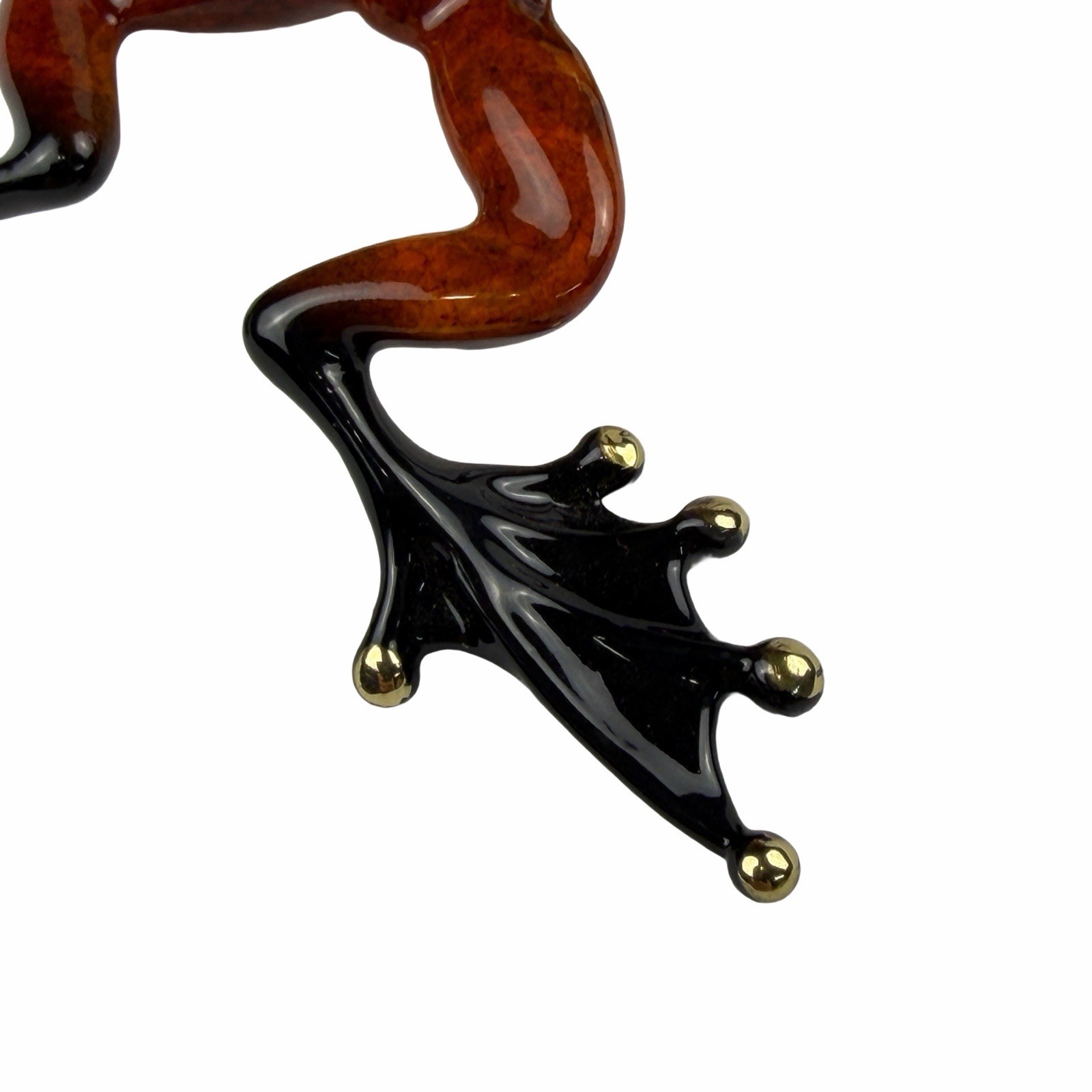 Sunset Frogman Mini Bronze Sculpture by Tim Cotterill 3.75” Frog Red