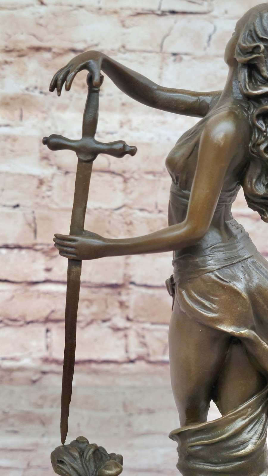 Bronze Sculpture Original Justice Lady Nude Female Statue Figurine Figure Deal