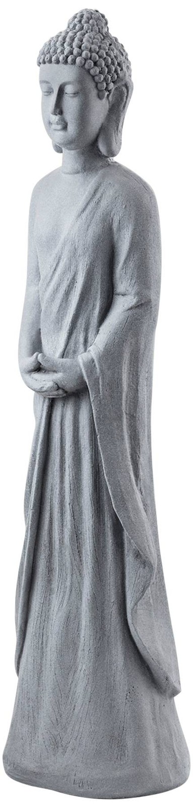 Standing Buddha 32&Prime; High Gray Outdoor Garden Statue