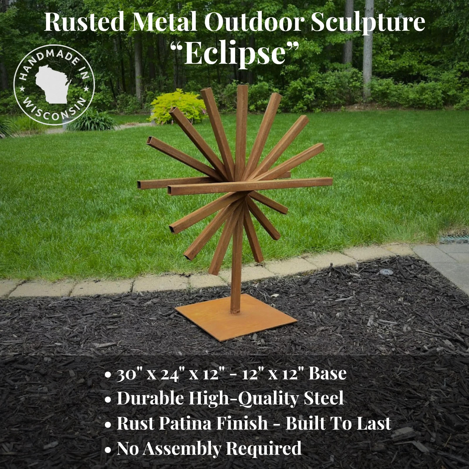 Handcrafted Modern Industrial Metal Sculpture – Abstract Outdoor Garden Art