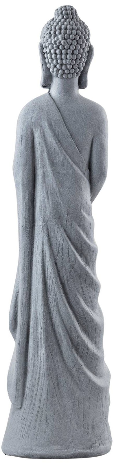 Standing Buddha 32&Prime; High Gray Outdoor Garden Statue