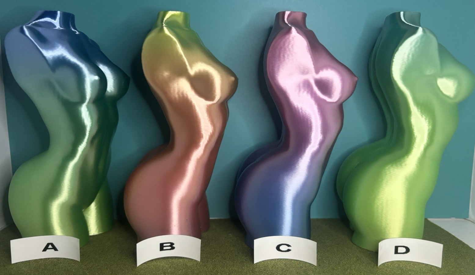 Female Nude Torso Bust 3D Printed 5-inch Statue MULTICOLOR