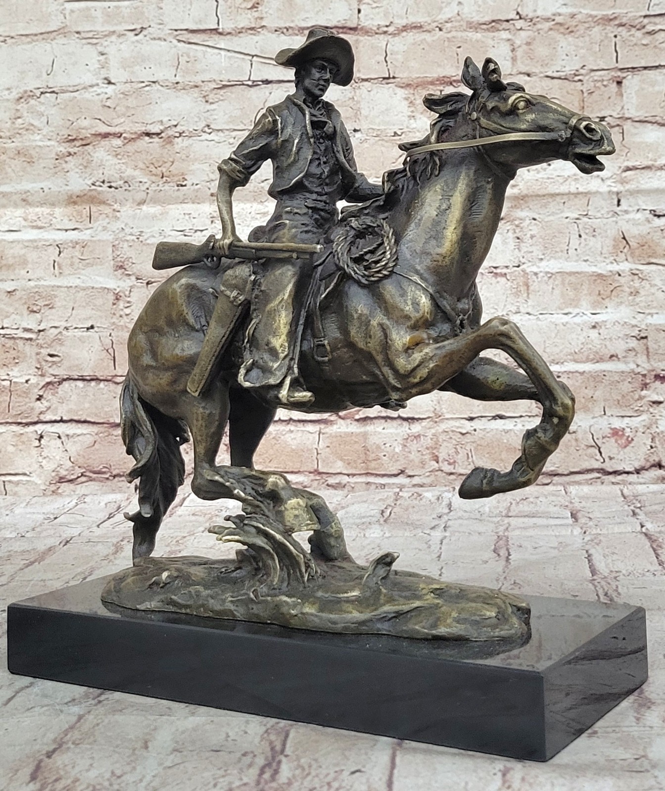 Arizona Cowboy » Solid Bronze Collectible Sculpture Statue by F. Remington Larg