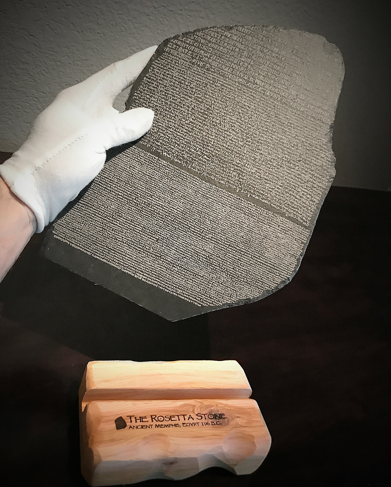 Famous Rosetta Stone Gift SMALL Egypt Greek Ancient Tablet Engraved Black Slate