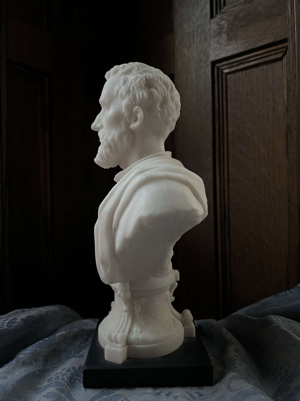Vintage Cast Marble Bust of Michelangelo Buonarroti