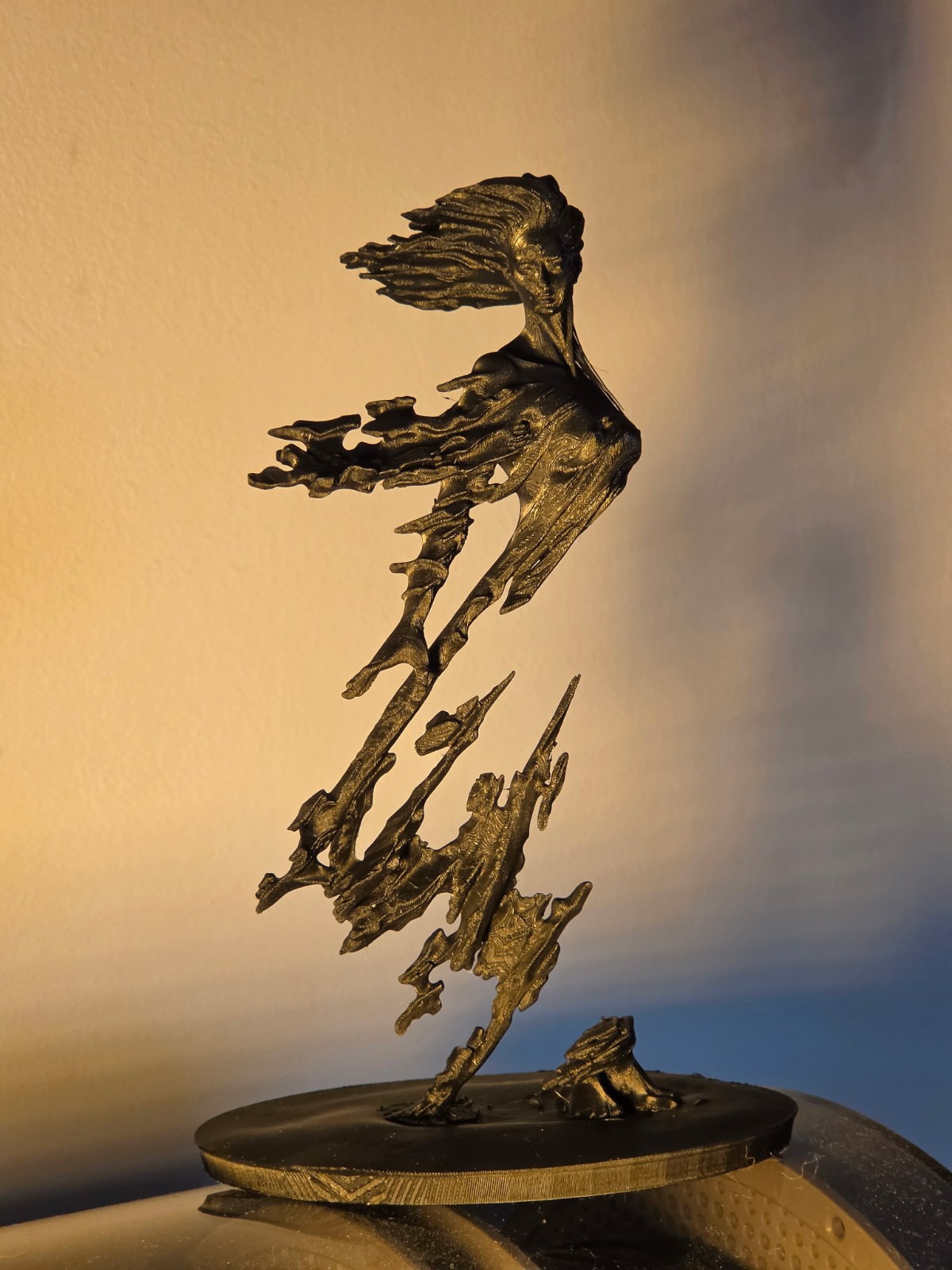 Windborne Abstract 3D Printed ABS Sculpture | Original Art | Desk & Shelf Decor
