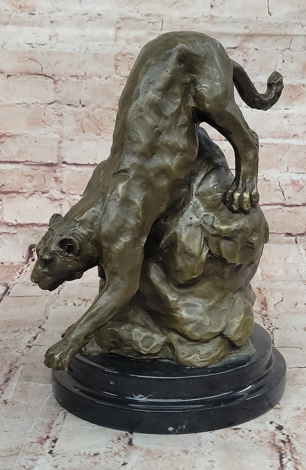 Large Size Puma Cougar Panther Lion Bronze Outdoor Backyard Bronze Sculpture