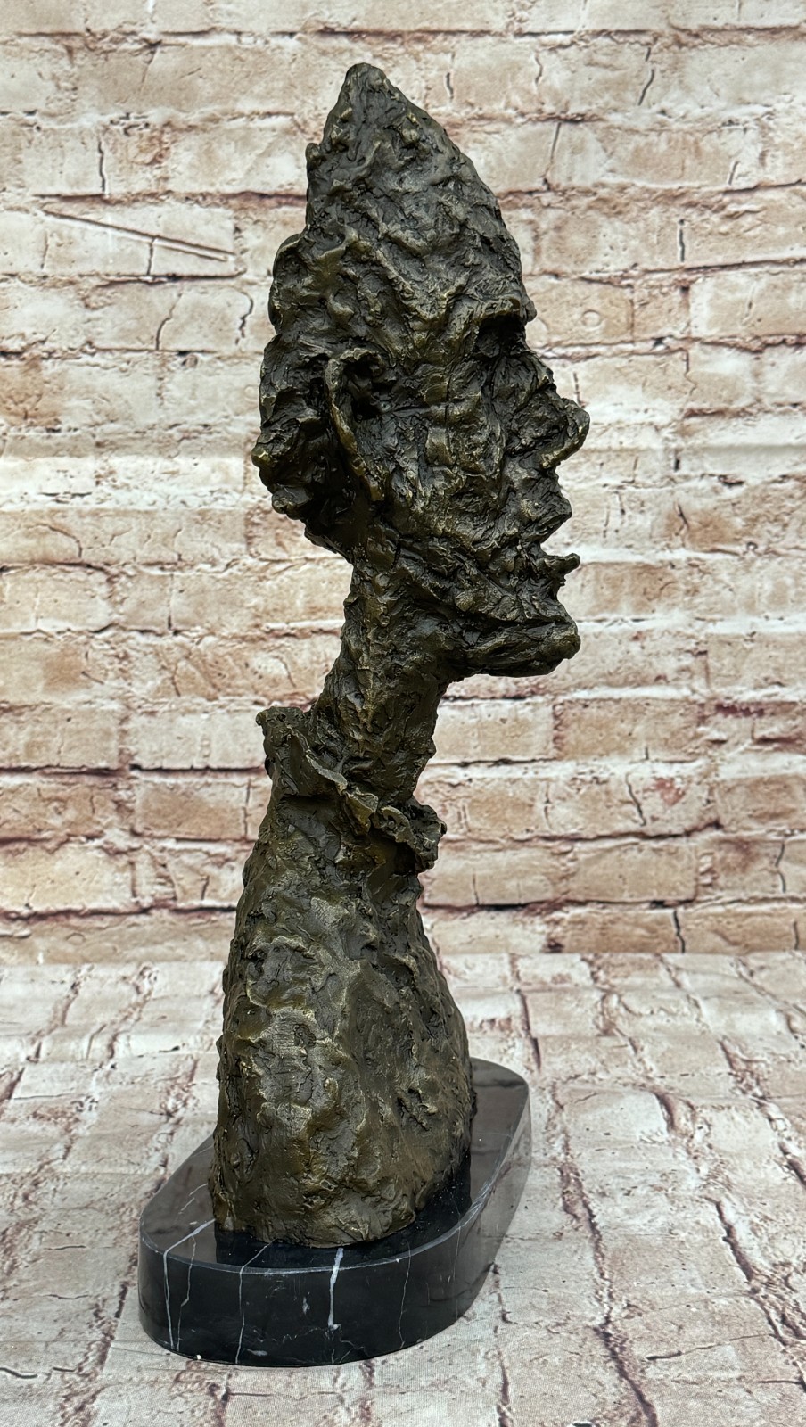 Hot Cast Rare Big Head Man Bust Bronze Sculpture Marble Figurine Cometti Figure